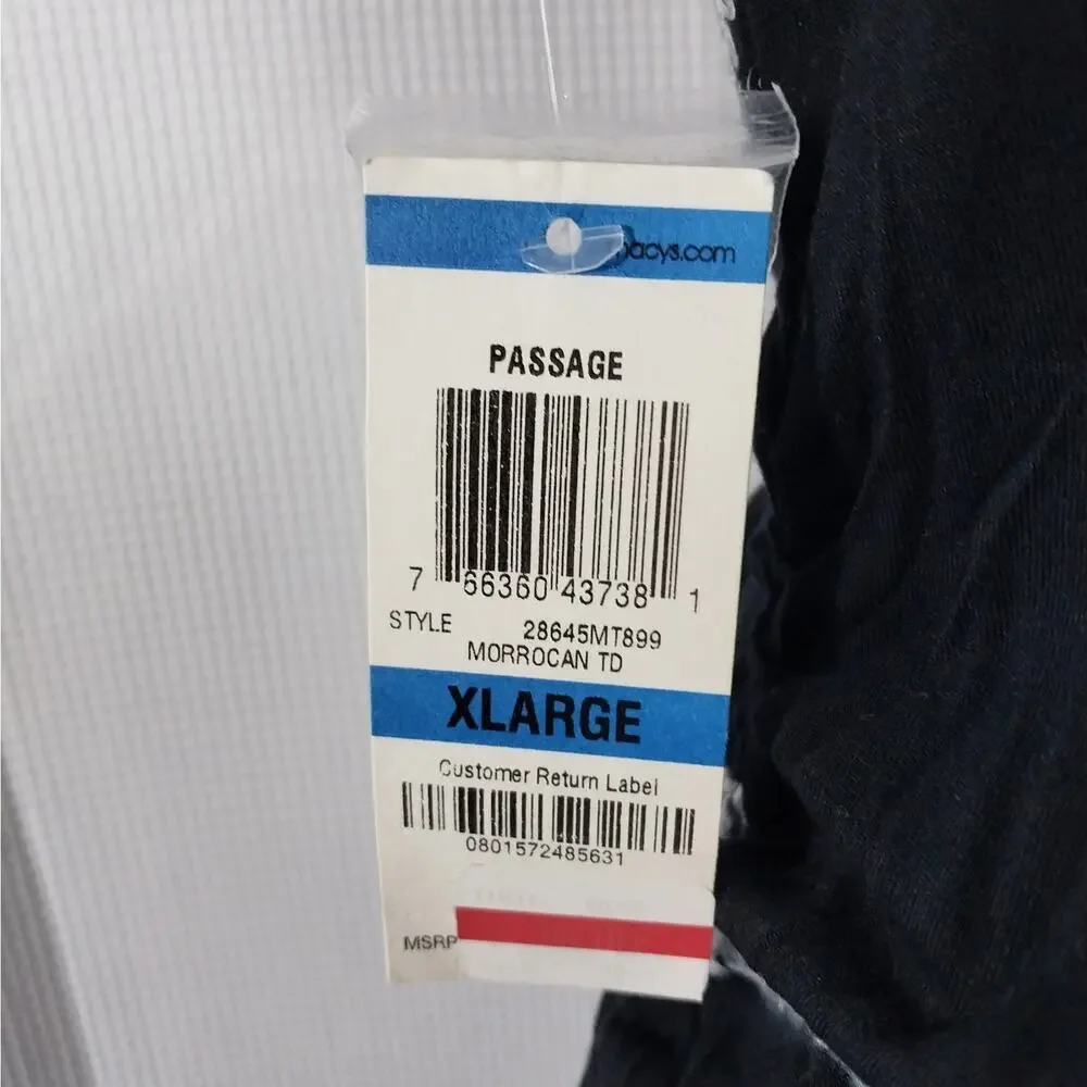 NWT! INC! BLACK & WHITE TYE-DYED SEQUIN TRIMMED DRAPEY NECK TOP, SHIRT! SZ XL - Picture 6 of 9